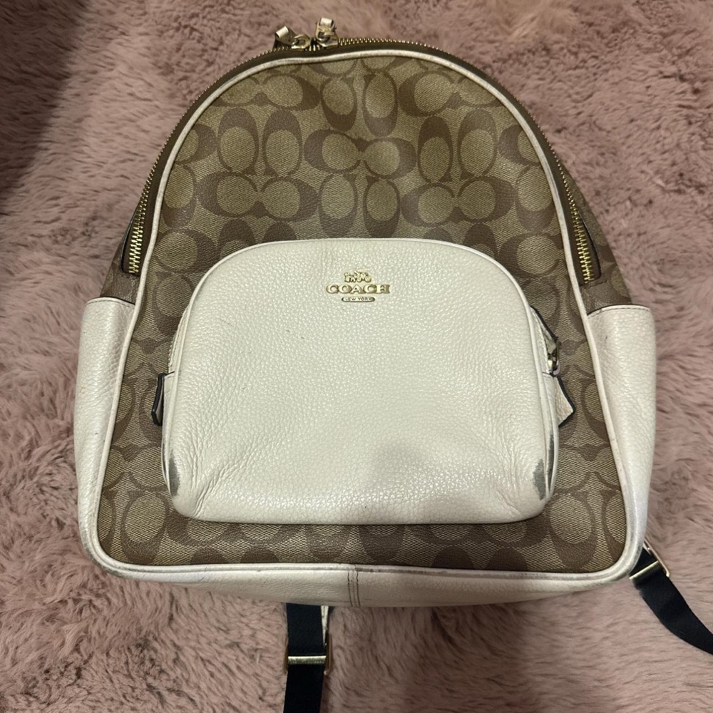 Coach Tan and White Women's Backpack